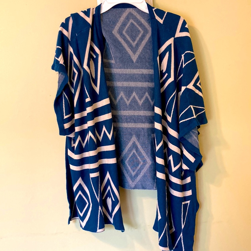 Blue and White Shawl/Sweater